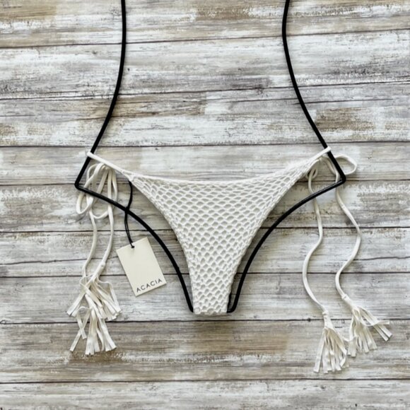 Acacia Swimwear POLIHALE Tie Side Bikini Bottom in Ivory - Picture 3 of 11